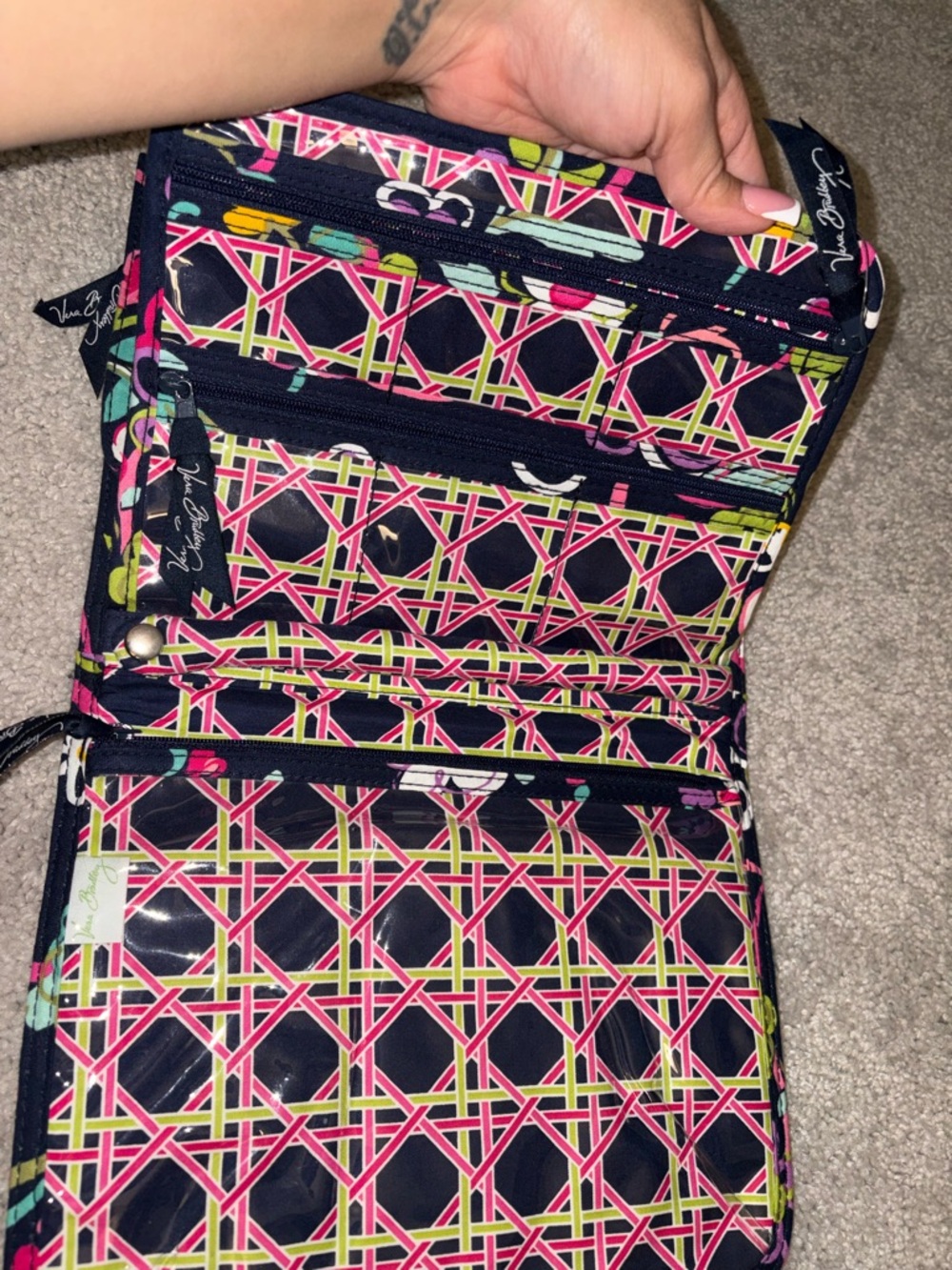 Vera Bradley Navy Geometric Cosmetic & Travel Organizer